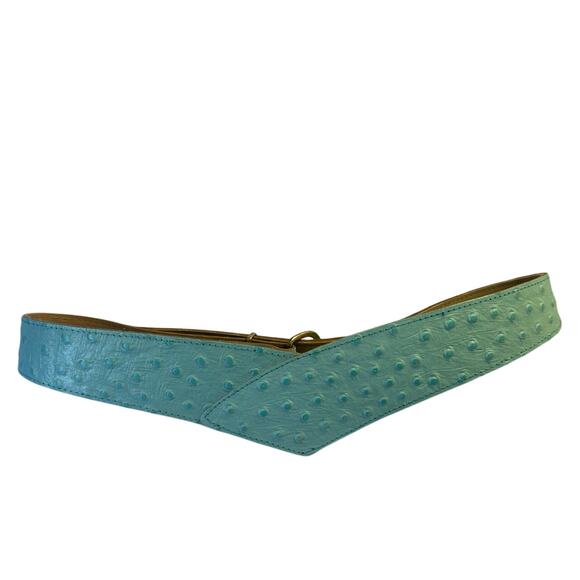 Vtg Faux Croc Aqua Belt Small, High or Low Waist Look, 80’s Style - Picture 8 of 8